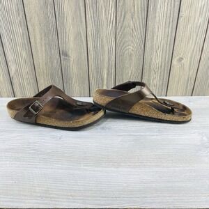 Womens Birkenstock Gizeh Brown Leather Thong Sandals Size 38. / 7-7.5